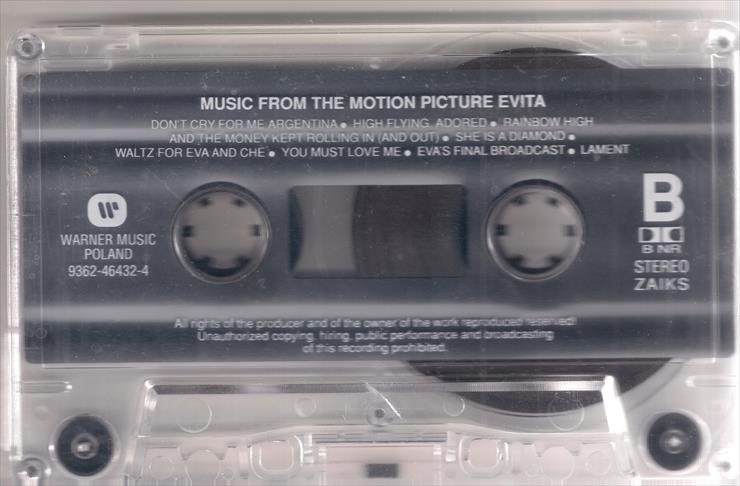 Evita MC, 1996 - kaseta strona B.jpg